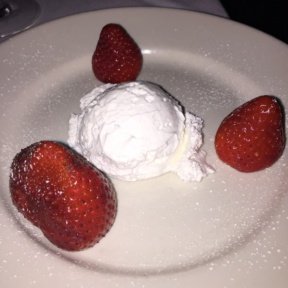 Gluten-free strawberries and cream from Mark Joseph Steakhouse
